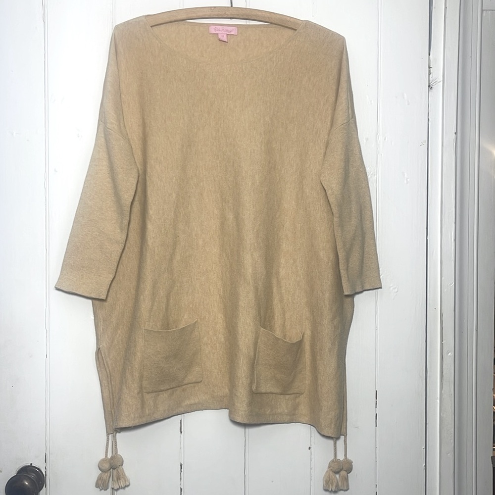 Lilly Pulitzer Neutral Basic Oversized Elba Tunic… - image 1